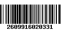 Código de Barras 2609916020331