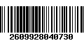 Código de Barras 2609928040730