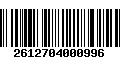 Código de Barras 2612704000996