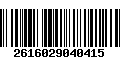 Código de Barras 2616029040415