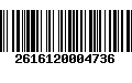 Código de Barras 2616120004736