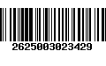 Código de Barras 2625003023429