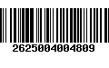 Código de Barras 2625004004809