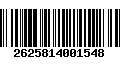 Código de Barras 2625814001548