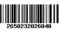 Código de Barras 2650232026040