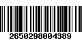 Código de Barras 2650298004389