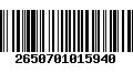 Código de Barras 2650701015940