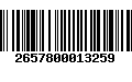 Código de Barras 2657800013259