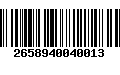 Código de Barras 2658940040013