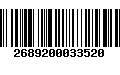 Código de Barras 2689200033520