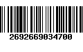 Código de Barras 2692669034700