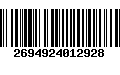 Código de Barras 2694924012928