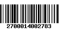 Código de Barras 2700014002783