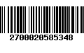 Código de Barras 2700020585348