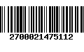 Código de Barras 2700021475112