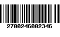 Código de Barras 2700246002346