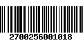 Código de Barras 2700256001018