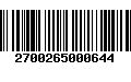 Código de Barras 2700265000644