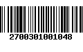 Código de Barras 2700301001048