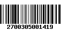 Código de Barras 2700305001419