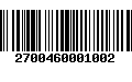 Código de Barras 2700460001002