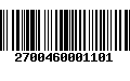 Código de Barras 2700460001101