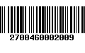 Código de Barras 2700460002009