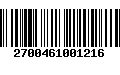 Código de Barras 2700461001216