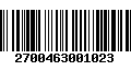 Código de Barras 2700463001023