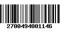 Código de Barras 2700494001146