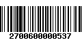 Código de Barras 2700600000537