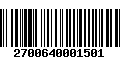 Código de Barras 2700640001501