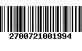 Código de Barras 2700721001994