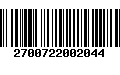 Código de Barras 2700722002044