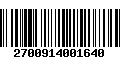 Código de Barras 2700914001640