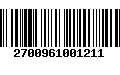 Código de Barras 2700961001211