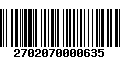 Código de Barras 2702070000635