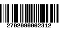 Código de Barras 2702090002312