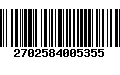 Código de Barras 2702584005355