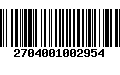 Código de Barras 2704001002954