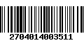 Código de Barras 2704014003511