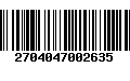 Código de Barras 2704047002635