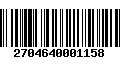 Código de Barras 2704640001158