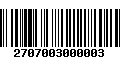 Código de Barras 2707003000003