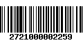 Código de Barras 2721000002259