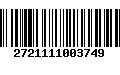 Código de Barras 2721111003749