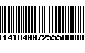 Código de Barras 272114184007255500000360