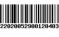 Código de Barras 272202005290012040325