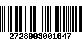 Código de Barras 2728003001647