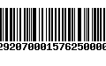 Código de Barras 273292070001576250000355